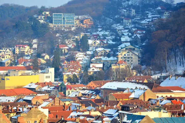 Типичный Городской Пейзаж Города Брашов Города Расположенного Трансильвании Румыния Центре — стоковое фото