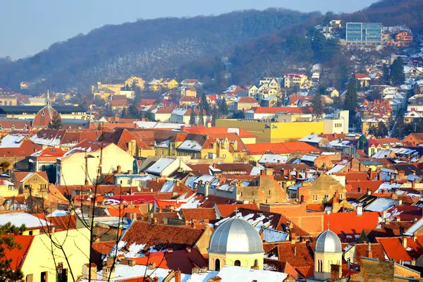 Typowy Krajobraz Miejski Miasta Braszów Miasto Położone Regionie Transylwania Rumunia — Zdjęcie stockowe