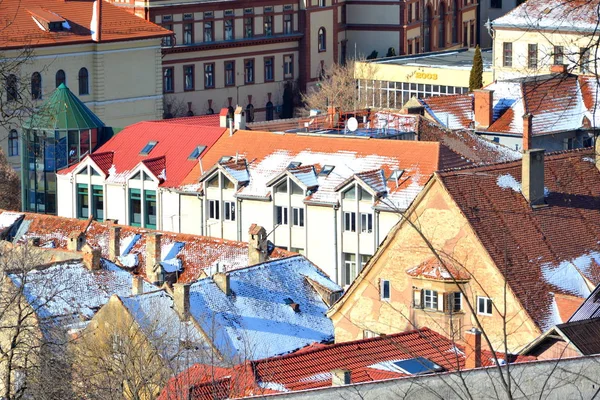 Typical Urban Landscape City Brasov Town Situated Transylvania Romania Center — Stock Photo, Image