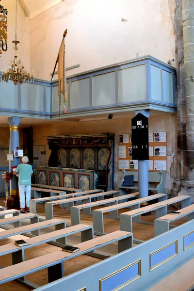 Orgel Bankjes Standbeelden Binnen Kerk Van Carta Middeleeuwse Klooster Ruïnes — Stockfoto