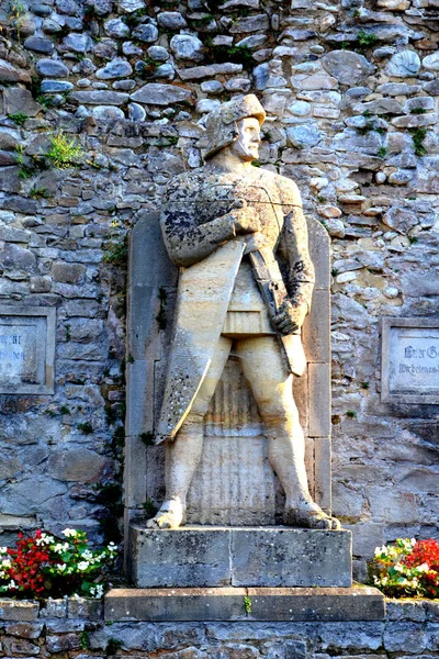 Pátio Cemitério Ruínas Abadia Cisterciense Medieval Transilvânia Mosteiro Cra Antigo — Fotografia de Stock