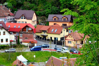Tipik kentsel peyzaj şehrin Brasov, Transilvanya, Romanya, ülkenin merkezinde bulunan bir ilçedir. 300.000 nüfuslu