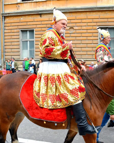 Fina Hästar Brasov Transylvania Rumänien Maj 2019 Ryttare Firar Dagen — Stockfoto