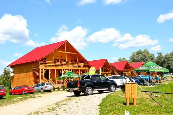 Paisagem Rural Típica Casas Camponeses Aldeia Aita Transilvânia Roménia — Fotografia de Stock