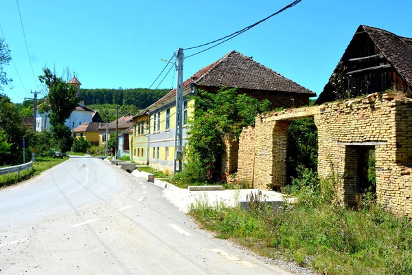 Paisagem Rural Típica Casas Camponeses Aldeia Roades Radeln Transilvânia Romênia — Fotografia de Stock