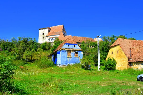 Typische Ländliche Landschaft Und Bauernhäuser Den Dorfstraßen Radeln Siebenbürgen Rumänien — Stockfoto