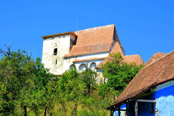 Paisaje Rural Típico Casas Campesinas Pueblo Roades Radeln Transilvania Rumania —  Fotos de Stock