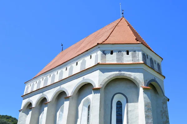 Tipik Kırsal Peyzaj Köy Cloaterf Klosderf Klosdorf Nickelsdorf Transilvanya Romanya — Stok fotoğraf