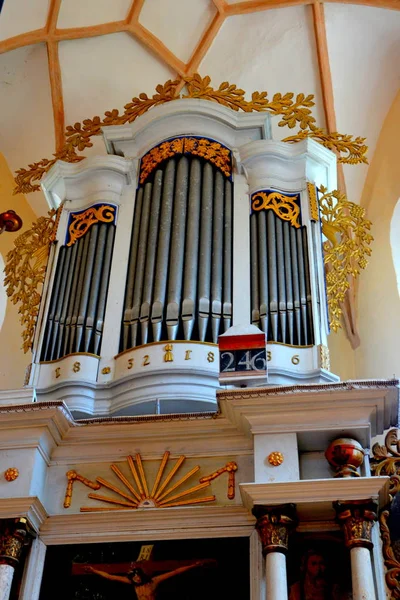 Inne Kyrkan Den Befästa Medeltida Saxiska Evangeliska Kyrkan Byn Cloasterf — Stockfoto