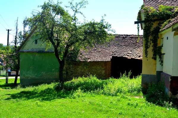 Tipiche Case Rurali Contadine Nel Villaggio Mesendorf Meschenderf Meschendorf Mesche — Foto Stock