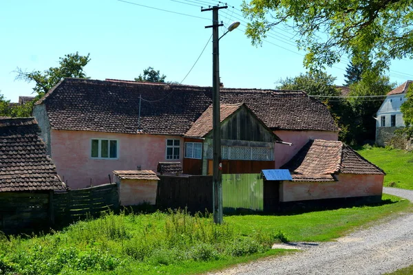 Typiskt Landsbygdslandskap Och Bonde Hus Byn Mesendorf Meschenderf Meschendorf Mesche — Stockfoto