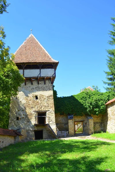 Eglise Évangélique Saxonne Médiévale Fortifiée Dans Village Cloaterf Klosderf Klosdorf — Photo