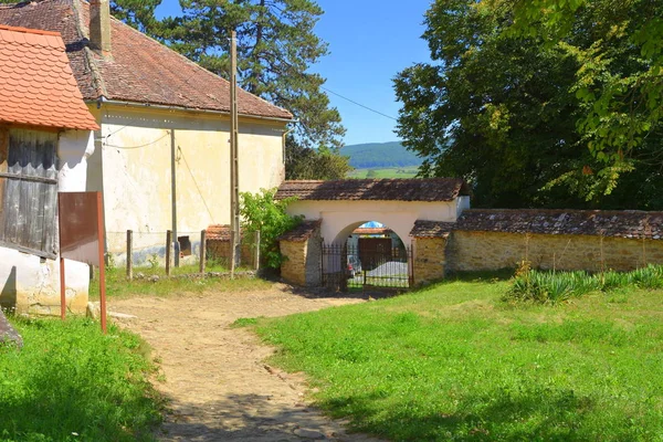 Tipiche Case Rurali Contadine Nel Villaggio Mesendorf Meschenderf Meschendorf Mesche — Foto Stock