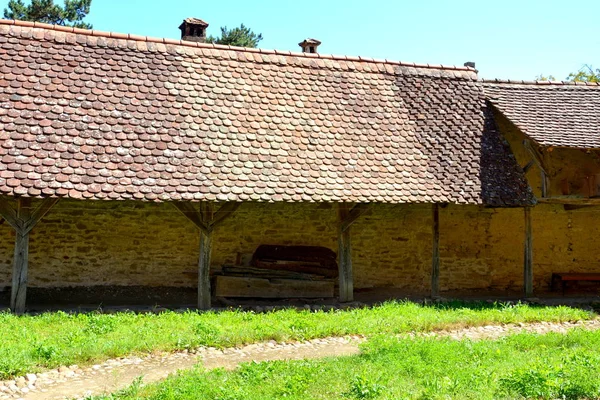 Παραδοσιακά Αγροτικά Τοπία Και Χωριάτικες Κατοικίες Στο Χωριό Mesendorf Meschenderf — Φωτογραφία Αρχείου