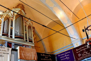 Alma Vii (Almen) Transilvanya, Romanya köyündemitli ortaçağ sakson evangelik kilisesinin içinde. 