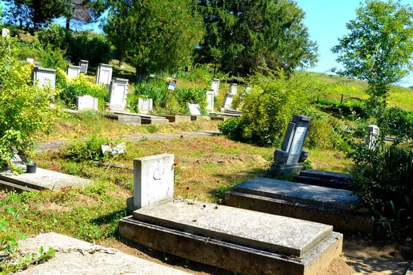 Friedhof Der Befestigten Mittelalterlichen Sächsischen Evangelischen Kirche Dorf Alma Vii — Stockfoto