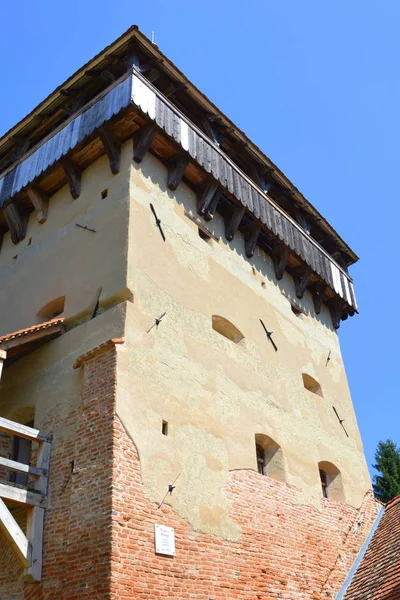 Igreja Evangélica Saxão Medieval Fortificada Aldeia Alma Vii Almen Transilvânia — Fotografia de Stock
