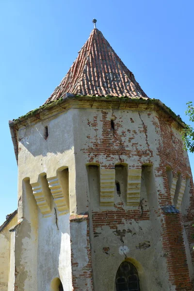 Igreja Evangélica Saxão Medieval Fortificada Aldeia Alma Vii Almen Transilvânia — Fotografia de Stock