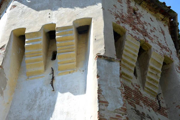 Iglesia Evangélica Saxon Medieval Fortificada Pueblo Alma Vii Almen Transilvania —  Fotos de Stock