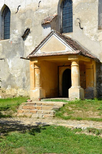 Iglesia Evangélica Saxon Medieval Fortificada Pueblo Alma Vii Almen Transilvania —  Fotos de Stock