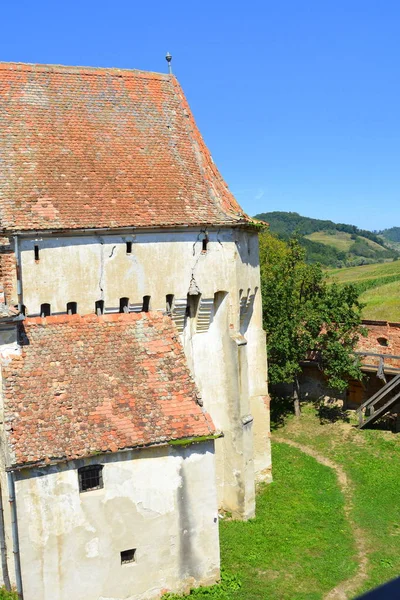 Fortificata Chiesa Evangelica Sassone Medievale Nel Villaggio Alma Vii Almen — Foto Stock