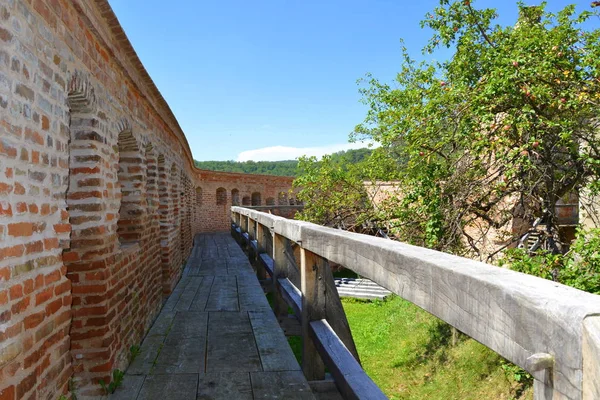 Iglesia Evangélica Saxon Medieval Fortificada Pueblo Alma Vii Almen Transilvania — Foto de Stock