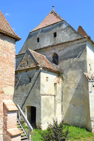 Eglise Évangélique Saxonne Médiévale Fortifiée Dans Village Alma Vii Almen — Photo