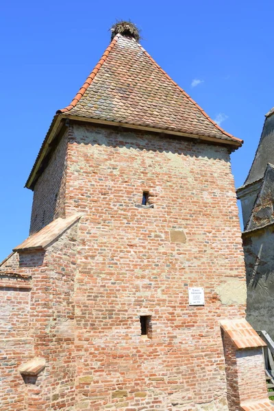 Igreja Evangélica Saxão Medieval Fortificada Aldeia Alma Vii Almen Transilvânia — Fotografia de Stock