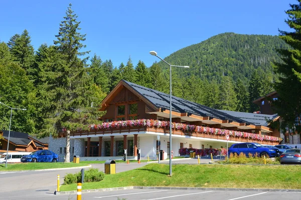 Road Winter Spa Station Poiana Brasov Brasov Town Situated Transylvania — Stock Photo, Image