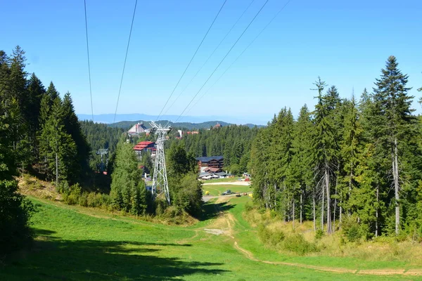 Weg Naar Winter Spa Station Poiana Brasov Van Brasov Een — Stockfoto