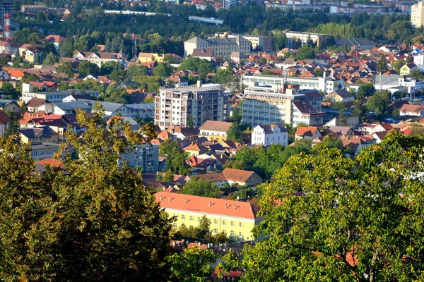 Vue Aérienne Toits Paysage Urbain Typique Ville Brasov Une Ville — Photo