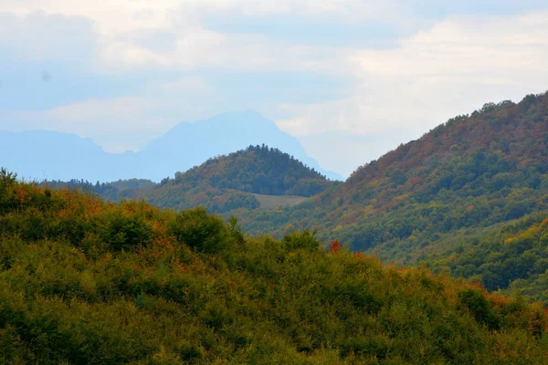 Droga Średniowiecznej Twierdzy Cetatea Neagra Codlea Transylwania Rumunia Ładny Jesienny — Zdjęcie stockowe