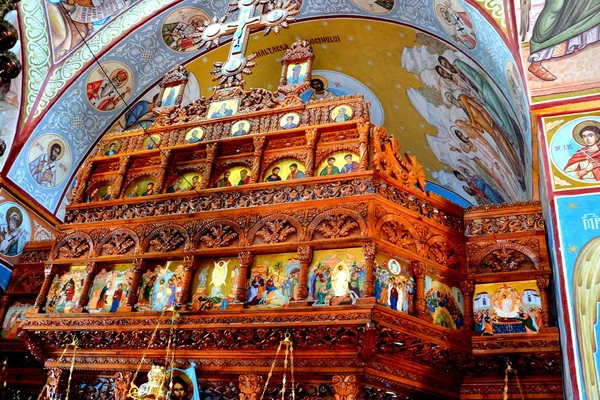 Ortodox Ikonok Izvorul Muresului Kolostorban Erdély Románia Bizánci Stílus — Stock Fotó
