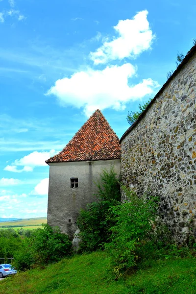 Typical Rural Landscape Peasant Houses Drauseni Saxon Village Transylvania Romania — Stock Photo, Image