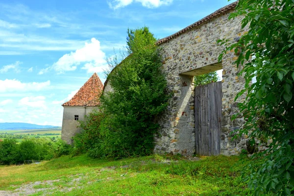 Paysage Rural Typique Maisons Campagne Drauseni Village Saxon Transylvanie Roumanie — Photo