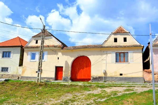 Tipikus Vidéki Táj Parasztházak Drauseni Szász Falu Erdély Románia — Stock Fotó