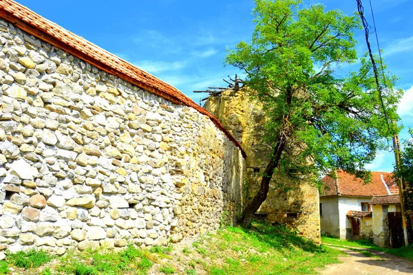 Paisagem Rural Típica Casas Camponeses Drausenit Uma Aldeia Saxões Condado — Fotografia de Stock