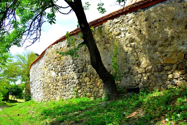 Paisagem Rural Típica Casas Camponeses Drausenit Uma Aldeia Saxões Condado — Fotografia de Stock