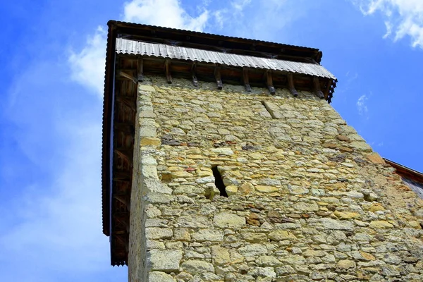 Chiesa Fortificata Sassone Medievale Nel Villaggio Cata Transilvania Romania Insediamento — Foto Stock