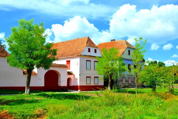 Paisagem Rural Típica Casas Camponeses Beia Transilvânia Romênia Assentamento Foi — Fotografia de Stock