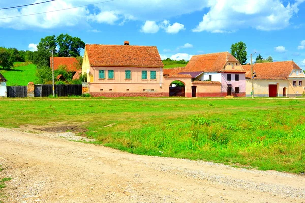 Typische Ländliche Landschaft Und Bauernhäuser Beia Siebenbürgen Rumänien Die Siedlung — Stockfoto