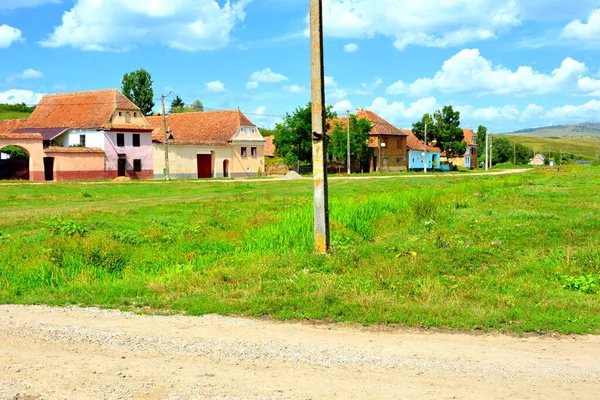 Paisaje Rural Típico Casas Campesinas Beia Transilvania Rumania Asentamiento Fue — Foto de Stock