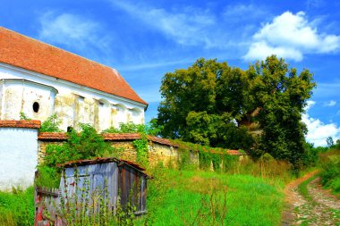 Beia, Transilvanya, Romanya 'daki tipik kırsal alan ve köylü evleri. Yerleşim yeri Sakson koloniciler tarafından 12. yüzyılın ortalarında kuruldu.