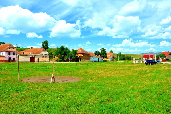 Paisaje Rural Típico Casas Campesinas Beia Transilvania Rumania Asentamiento Fue — Foto de Stock