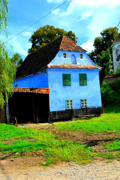 Tipico Paesaggio Rurale Case Contadine Beia Transilvania Romania Insediamento Fondato — Foto Stock