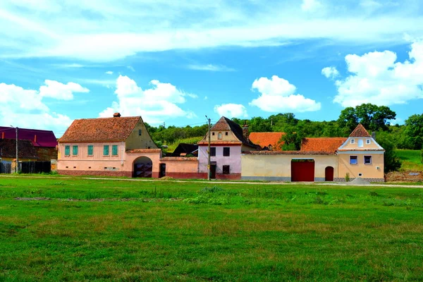Typische Ländliche Landschaft Und Bauernhäuser Beia Siebenbürgen Rumänien Die Siedlung — Stockfoto