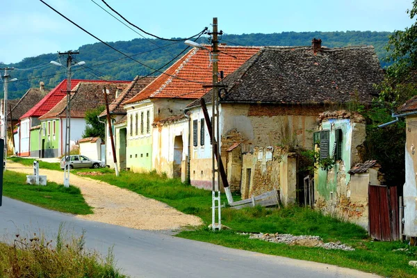 Paisagem Rural Típica Casas Camponeses Barcut Transilvânia Roménia Assentamento Foi — Fotografia de Stock