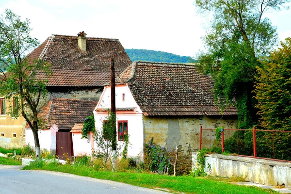 Paisagem Rural Típica Casas Camponeses Barcut Transilvânia Roménia Assentamento Foi — Fotografia de Stock