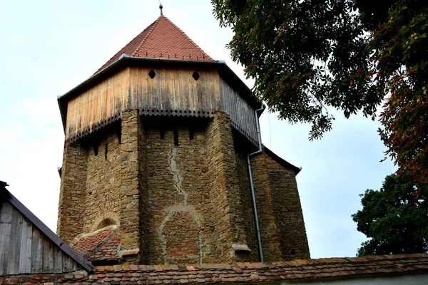 Igreja Saxão Medieval Fortificada Aldeia Bradeni Henndorf Hegendorf Transilvânia Romênia — Fotografia de Stock