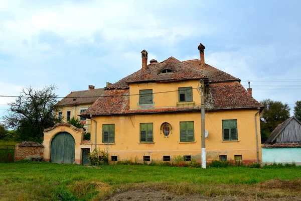 Fortified Medieval Saxon Church Typical Rural Landscape Village Netus Transylvania — Stock Photo, Image